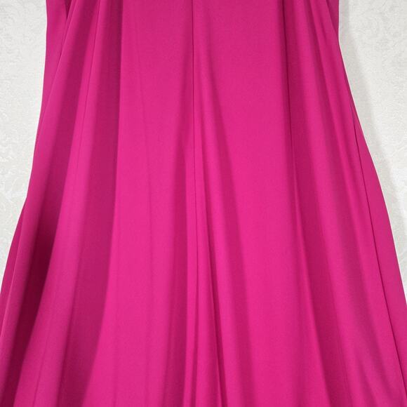 Adrienne Vittadini Maxi Slip Dress 8 Fuschia Pink V Neck Spaghetti Straps READ - Picture 3 of 13